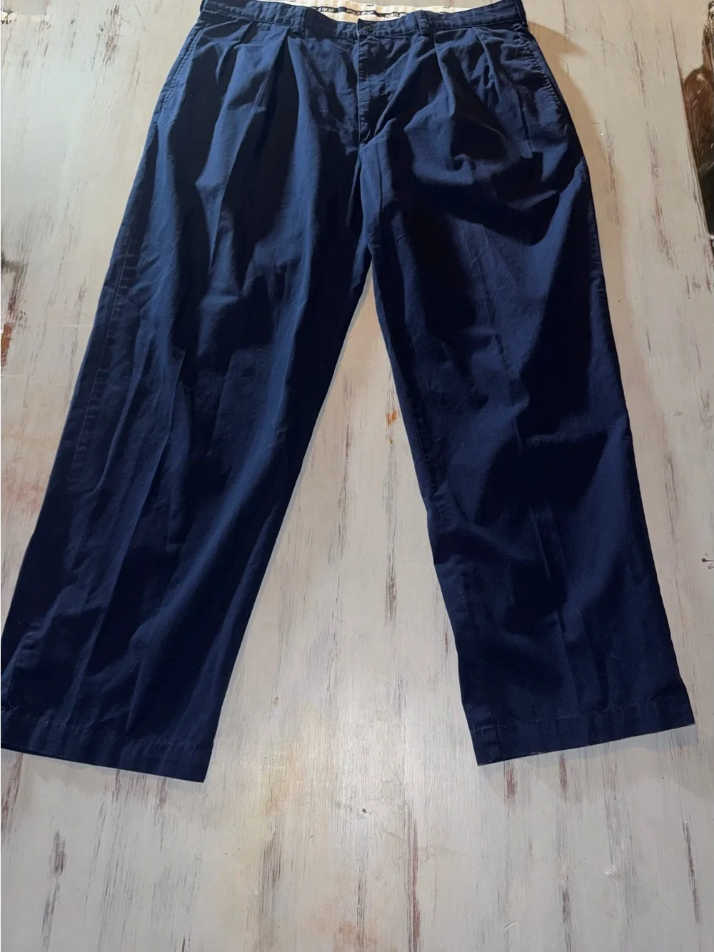 Polo Golf Ralph Lauren Navy Pleated Chino Pants 38x30 Cotton Classic Golf